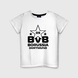 Футболка хлопковая детская BVB Star 1909, цвет: белый