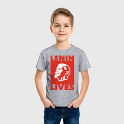 Футболка хлопковая детская Lenin Lives, цвет: меланж — фото 2