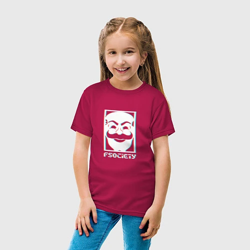 Детская футболка F society / Маджента – фото 4