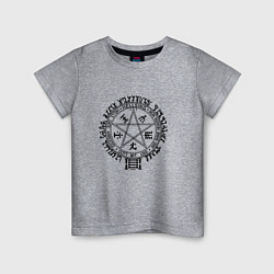 Футболка хлопковая детская Hellsing Pentagram, цвет: меланж