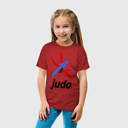 Футболка хлопковая детская Judo Emblem, цвет: красный — фото 2