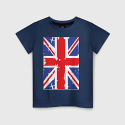 Футболка хлопковая детская Британский флаг, цвет: тёмно-синий