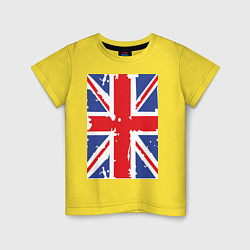 Футболка хлопковая детская Британский флаг, цвет: желтый