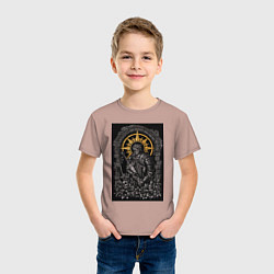 Футболка хлопковая детская Dark Souls: Warrior, цвет: пыльно-розовый — фото 2