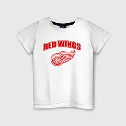 Футболка хлопковая детская Detroit Red Wings, цвет: белый