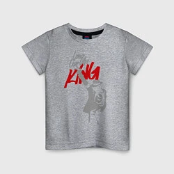 Футболка хлопковая детская Майкл Джексон - Long live the King, цвет: меланж