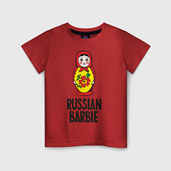 Футболка хлопковая детская Russian Barbie, цвет: красный