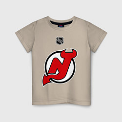 Футболка хлопковая детская New Jersey Devils: Kovalchuk 17, цвет: миндальный