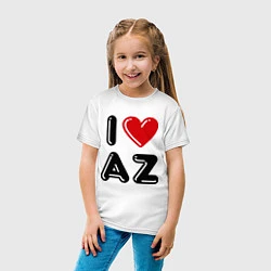 Футболка хлопковая детская I Love AZ, цвет: белый — фото 2