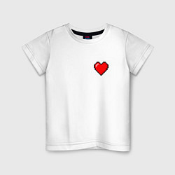 Футболка хлопковая детская Пиксельное сердце, цвет: белый