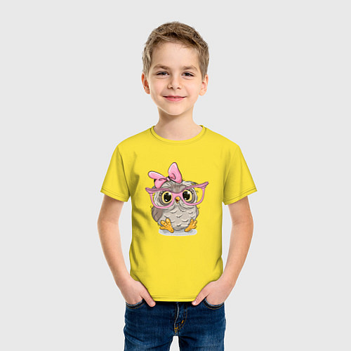 Детская футболка Совушка / Желтый – фото 3