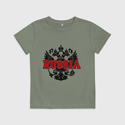Футболка хлопковая детская Russia Coat, цвет: авокадо