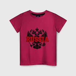Футболка хлопковая детская Russia Coat, цвет: маджента