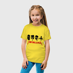 Футболка хлопковая детская Metallica (Лица), цвет: желтый — фото 2