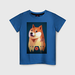 Футболка хлопковая детская Wow Doge, цвет: синий