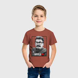 Футболка хлопковая детская Stalin: Style in, цвет: кирпичный — фото 2