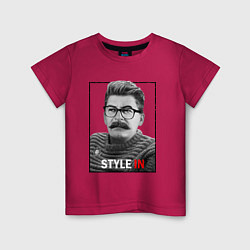 Футболка хлопковая детская Stalin: Style in, цвет: маджента