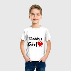 Футболка хлопковая детская Daddys Girl, цвет: белый — фото 2