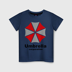 Футболка хлопковая детская Umbrella corporation, цвет: тёмно-синий
