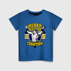 Футболка хлопковая детская Never Give Up: Cenation, цвет: синий