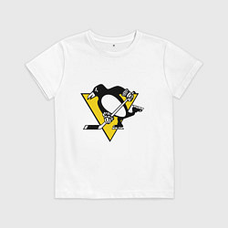 Футболка хлопковая детская Pittsburgh Penguins, цвет: белый