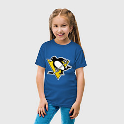 Футболка хлопковая детская Pittsburgh Penguins, цвет: синий — фото 2