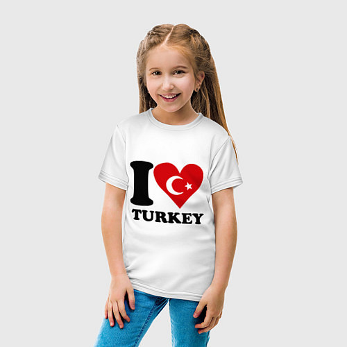 Детская футболка I love turkey / Белый – фото 4