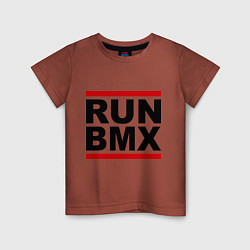 Футболка хлопковая детская RUN BMX, цвет: кирпичный