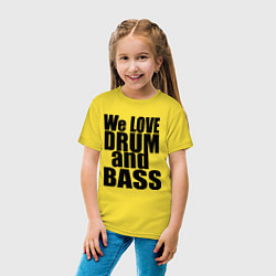 Футболка хлопковая детская We love drum and bass music, цвет: желтый — фото 2