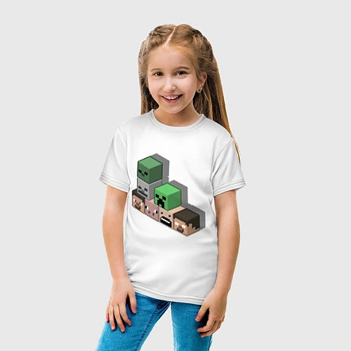 Детская футболка Minecraft Cube's / Белый – фото 4
