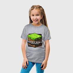 Футболка хлопковая детская Minecraft: Pocket Edition, цвет: меланж — фото 2