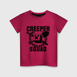 Футболка хлопковая детская Creeper Squad, цвет: маджента