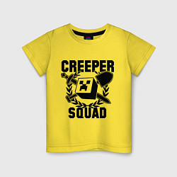 Футболка хлопковая детская Creeper Squad, цвет: желтый