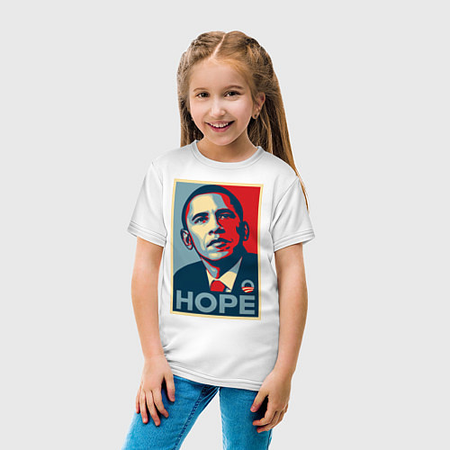 Детская футболка Obama hope vert / Белый – фото 4