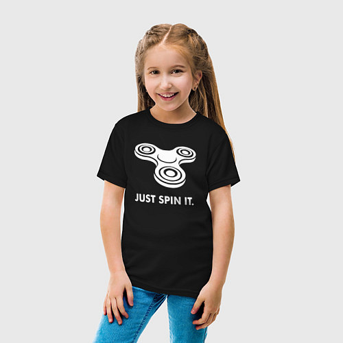 Детская футболка Just spin it / Черный – фото 4