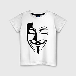 Футболка хлопковая детская Vendetta Mask, цвет: белый