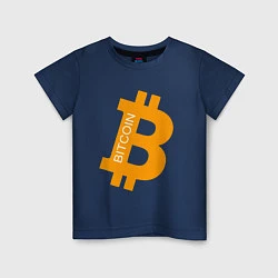Футболка хлопковая детская Bitcoin Boss, цвет: тёмно-синий