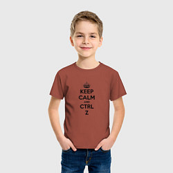 Футболка хлопковая детская Keep Calm & Ctrl + Z, цвет: кирпичный — фото 2