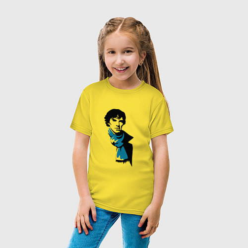 Детская футболка Шерлок Холмс / Желтый – фото 4