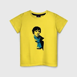 Футболка хлопковая детская Шерлок Холмс, цвет: желтый