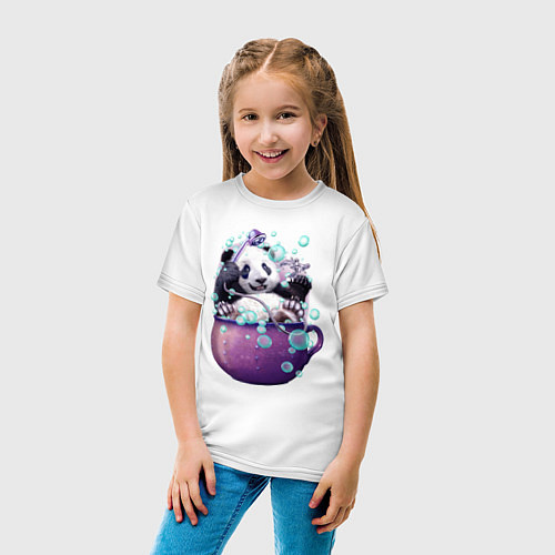 Детская футболка Панда моется / Белый – фото 4