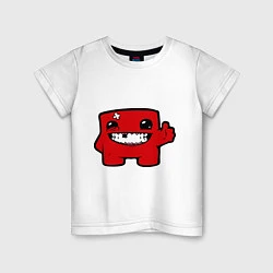 Футболка хлопковая детская Super Meat Boy, цвет: белый