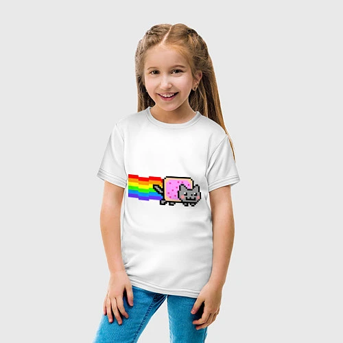 Детская футболка Nyan Cat / Белый – фото 4