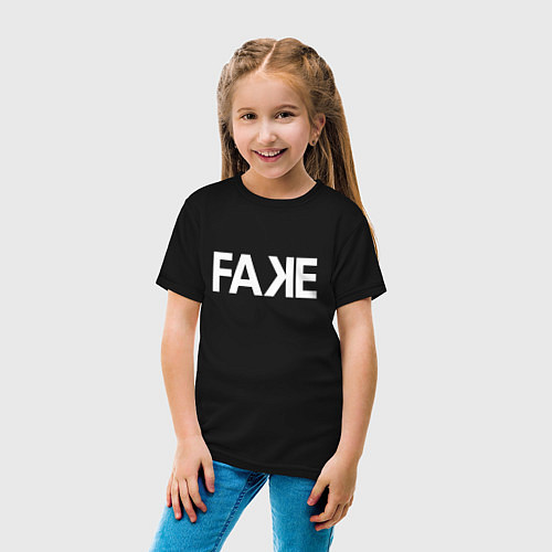 Детская футболка Fake / Черный – фото 4