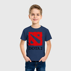 Футболка хлопковая детская Dota 2: Logo, цвет: тёмно-синий — фото 2