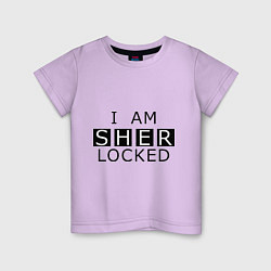 Футболка хлопковая детская I am Sherlocked, цвет: лаванда