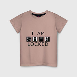 Футболка хлопковая детская I am Sherlocked, цвет: пыльно-розовый