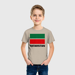 Футболка хлопковая детская Флаг Татарстана, цвет: миндальный — фото 2