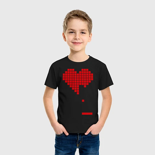 Детская футболка Heart tetris / Черный – фото 3
