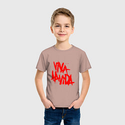 Футболка хлопковая детская Viva La Vida, цвет: пыльно-розовый — фото 2